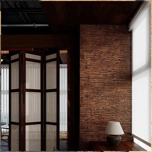 Panneaux décoratifs muraux extérieurs et intérieurs MCM Flexible Stone Outdoor Wood Grain Pins Bamboo Weaving Handicrafts - Product Image 3