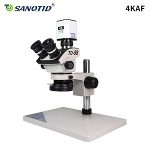 SANQTID 7X-50X 스테레오 삼안 현미경 4K 0.5x CTV 카메라 5단계 디옵트릭 조정 조절 가능한 LED 조명 스탠드 포함 - Product Image 4