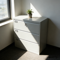 Armoires de classement métalliques à 3 tiroirs verrouillables robustes, armoire latérale en acier à plusieurs tiroirs pour bureau, salon, entrepôt