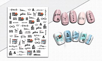 2026 Nieuwe 3D Valentijn Engelse Woorden Zelfklevende Waterdichte Plastic Nagelkunst Stickers Artistieke Lettertypen Manicure