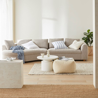 Boho Neutre Décoratif Carré Pouf Non Rembourré-Tressé Casual Pouf Pouf Couverture et Mignon Doux Touffeté Repose-pieds