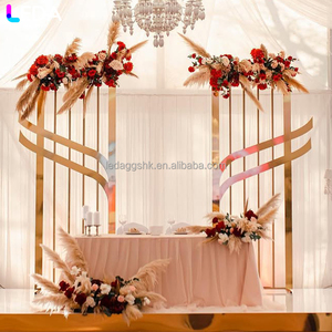LEDA Events Stage <b>Decoration</b> Backdrop New Design Luxury Hanging Flower Gold Metal <b>Arch</b> for Wedding - Product Image 3
