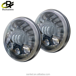 Phare LED H4 de 7 pouces avec anneau de Halo <span class=keywords><strong>clignotant</strong></span> ambre pour <span class=keywords><strong>Lada</strong></span> <span class=keywords><strong>Niva</strong></span> Urban 4x4 Suzuki Jeep Wrangler Offroad 12V 24V - Product Image 1