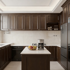 Gabinetes de Cocina Clásicos Americanos de Madera Sólida con Molduras Decorativas, Diseñados para Villas y <span class=keywords><strong>Residencias</strong></span> de Alta Gama - Product Image 2