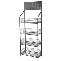 Étagère de présentation métallique moderne, mini, portable et légère pour chips, biscuits et snacks de supermarché
