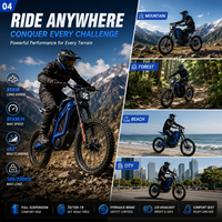 Moto tout-terrain électrique 72V 8000W, en alliage d'aluminium 6061, moteur sans balais, pneu 70/100-19, phare LED