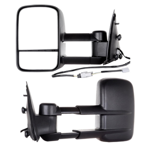 New XMAXVISION High Quality Black ABS+<b>Glass</b> Side <b>Mirrors</b> 1997-2003 F150 1997-1999 F250 2004 F150 Power Towing 1 Year - Product Image 1