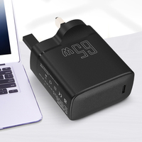 Cargador de Viaje Mini de Bolsillo Shenzhen Lvxiangyuan 65W GaN PD QC 3.0, Enchufe UK, Certificación CE UKCA, OTP, OVP, Ecológico
