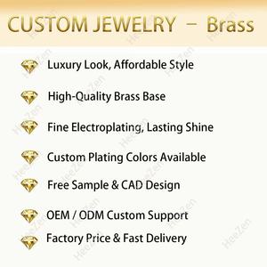 Ciondolo Personalizzato di Moda, Base per Gioielli Fai-da-Te, Raffinato Pendente Placcato Oro con Cuore, Quadrifoglio e Bussola Incastonati di Diamanti - Product Image 6