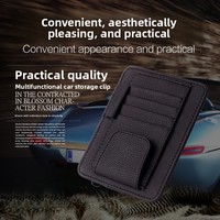 Clip universel pour lunettes de soleil en cuir texturé, support de lunettes pour pare-soleil, clip de rangement pour billets et cartes, accessoires intérieurs de voiture