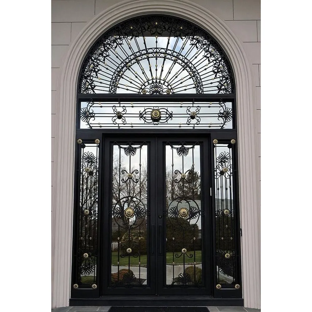 Puerta decorativa de hierro forjado para jardín, diseño moderno, Interior o Exterior