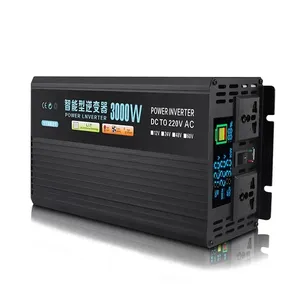 New High Power Black Smart Color Screen Inverter 5000w 12V to 220 V