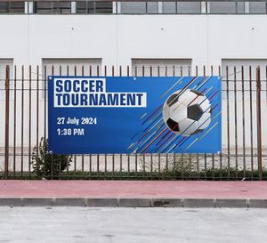 Custom Large Durable Waterproof Weather Resistant Eco-Friendly Portable Vinyl <b>Banner</b> UV Printing for Football Field Display - Product Image 1