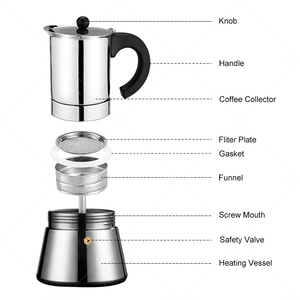 <span class=keywords><strong>Cafetera</strong></span> Italiana Tenrey para Espresso, <span class=keywords><strong>4</strong></span>/6/10 <span class=keywords><strong>Tazas</strong></span>, Inducción, Acero Inoxidable, <span class=keywords><strong>Cafetera</strong></span> Moka para Estufa - Product Image 5