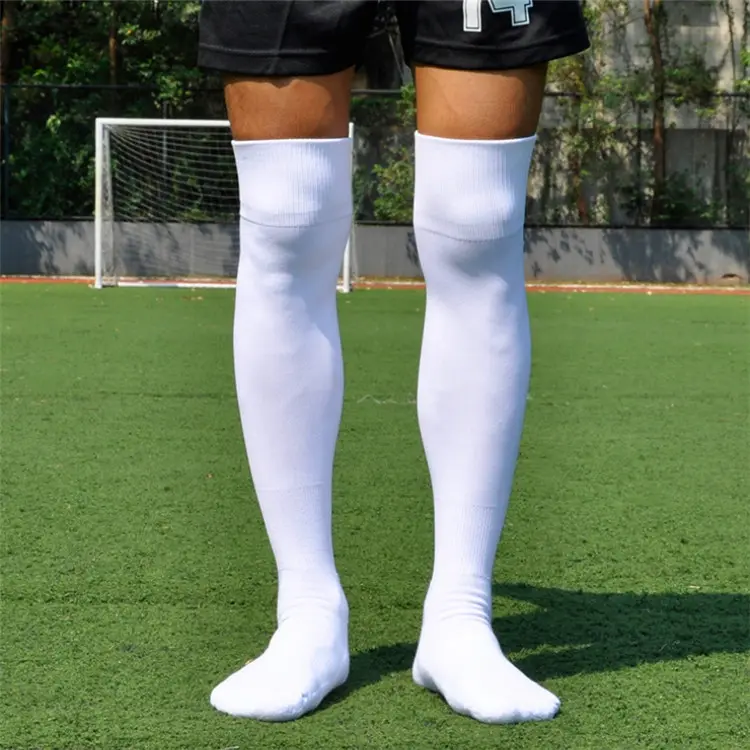 Wholesale custom football soccer socks anti slip and custom soccer socks knee high for soccer sleeve socks