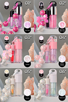 Gloss à lèvres scintillant personnalisable, marque privée, fabricant GMP, kit de gloss à lèvres mignon avec porte-clés pour enfants