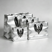 Tas Belanja Perhiasan Kertas Mewah Ramah Lingkungan Premium Grosir Tanpa Pinggang, Ukuran Kustom, Stamping Foil Perak, Hadiah Lilin