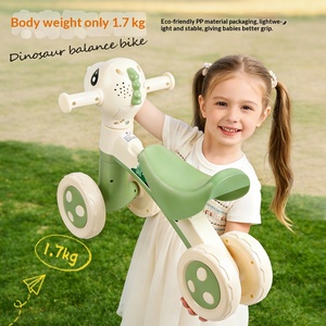Nueva Bicicleta de Equilibrio para Niños con Diseño de Dinosaurio, 4 Ruedas, Antivuelco, con Música y Luces, para Niños de 1 a 3 Años - Product Image 1