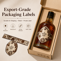 Etiquetas de Vino Personalizadas, Etiquetas de Vinilo Impermeables para Botellas, Logotipo Personalizado para Ron, Whisky, Licores, Resistentes a los Rayos UV, Troqueladas, Cualquier Tamaño