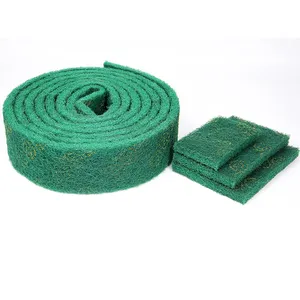 Estropajo verde poliéster/nailon rollos de alta resistencia almohadilla de limpieza de cocina almohadilla de pulido abrasivo