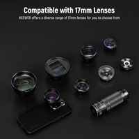 Étui de téléphone NEEWER avec monture d'objectif fileté 17 mm, noir, avec adaptateur de filtre 67 mm pour iPhone 16 Pro, création vidéo et photo sur téléphone portable