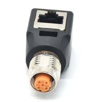 Connecteur Circulaire Industriel Étanche IP67 4 Broches Code D M12 RJ45 avec Boîtier PA -25~+85°C 250V 4A >100 Cycles de Raccordement