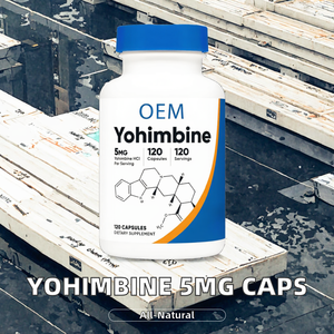 OEM Yohimbine <span class=keywords><strong>HCl</strong></span> 5mg 120 capsules sans gluten et sans OGM livraison directe pour adultes hommes et femmes pas pour les femmes enceintes - Product Image 3