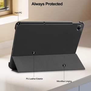 Étui pour tablette <span class=keywords><strong>Redmi</strong></span> K <span class=keywords><strong>Pad</strong></span> 2 2026 SE 9.7, <span class=keywords><strong>Pad</strong></span> <span class=keywords><strong>Mini</strong></span> 8.8, <span class=keywords><strong>Pad</strong></span> 7 Ultra 14, 5 Pro 12.4, en cuir PU magnétique à trois volets avec support rigide - Product Image 4
