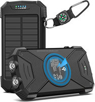 Cargador Solar Portátil de 10000mAh, Cargador Inalámbrico Impermeable de 20W con Carga Rápida Micro USB para Teléfonos Celulares