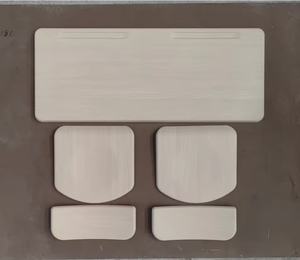 Conjunto <span class=keywords><strong>de</strong></span> Mesa y <span class=keywords><strong>Dos</strong></span> Sillas Escolares Dobles Werzalit <span class=keywords><strong>de</strong></span> Madera Prensada, Cómodas, Resistentes al Fuego, Modernas para Aula - Product Image 3