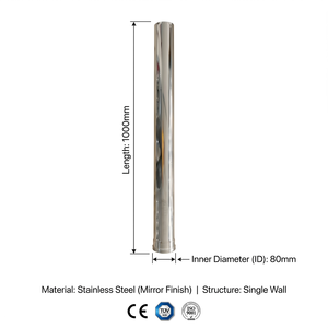 <span class=keywords><strong>Tuyau</strong></span> de cheminée en acier inoxydable à paroi simple de <span class=keywords><strong>80</strong></span> mm pour poêle à granulés de bois, accessoires de cheminée de 3 pouces - Product Image 3