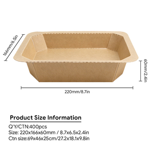 EvoH Kraft Paper Trays Waterproof Oil-proof Disposable Biodegradable Paper Plates Bowls <b>Takeaway</b> Food <b>Container</b> - Product Image 2