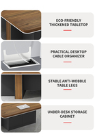 Meubles de bureau en gros, ensemble bureau et chaise, table de réunion, table de conférence moderne avec gestion des câbles