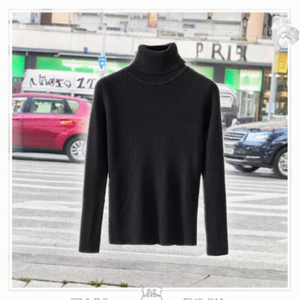 Women <b>Turtleneck</b> Knit <b>Sweater</b> Ribbed Pullover Long Sleeve Casual for Autumn Winter - Product Image 2