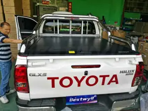 BESTWYLL Pickup Truck Bed Manual Box Retractable Tonneau Cover For 2015+ Toyota Hilux /Revo Sr5 J Deck With Front Fence K46A