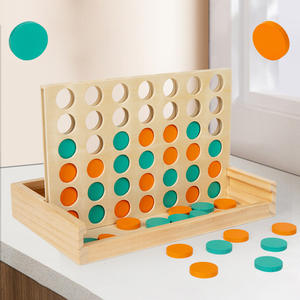 Montessori giocattoli in legno per bambini pensiero logico <span class=keywords><strong>giochi</strong></span> di formazione in legno 4 in fila pieghevole gioco da tavolo Set - Product Image 2