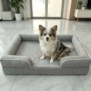 Coussin orthopédique rectangulaire personnalisé en mousse pour animaux de compagnie, base antidérapante, housse lavable pour l'entraînement des chiots en cage - Product Image 1