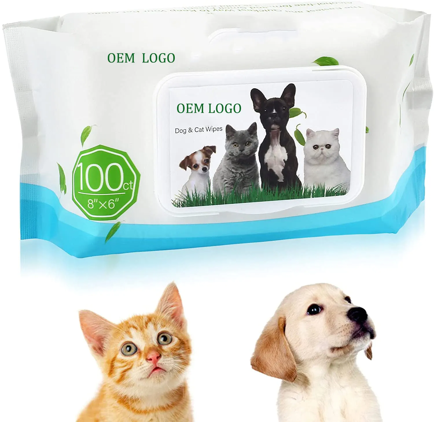 OEM Pet Grooming Wipes Biodegradable Pet Cleaning Eye Ear Wet Pet Paw Cleaner