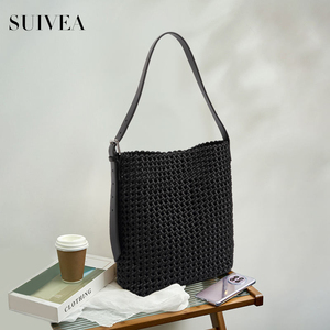 New Hollowed Out Bucket <b>Bag</b> <b>Woven</b> Large Capacity Tote Shoulder <b>Bag</b> Fashion Trend Versatile Crossbody <b>Bag</b> - Product Image 2