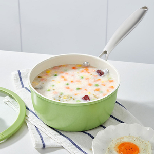 Olla de Cerámica Antiadherente Color Verde Aguacate, Olla Multiusos <span class=keywords><strong>para</strong></span> Cocinar, Freír, Alimentar Bebés, Apta <span class=keywords><strong>para</strong></span> Estufas de Inducción y Gas, Olla <span class=keywords><strong>para</strong></span> Sopa y Salsas - Product Image 6