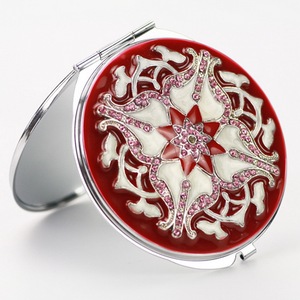 <span class=keywords><strong>Miroir</strong></span> compact époxy en strass de haute qualité avec LOGO personnalisé pour femme <span class=keywords><strong>miroir</strong></span> de poche maquillage de voyage OEM ODM - Product Image 2
