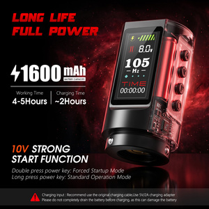 Máquina de Tatuaje Inalámbrica Profesional de 1600 mAh, con Trazo Ajustable de 2.0-4.2 mm, para Principiantes y Artistas del Tatuaje Corporal - Product Image 5