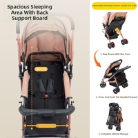 Poussette bébé double sens, position assise ou allongée, pliable, légère, vue haute, pour bébés de 0 à 3 ans.