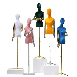 7 colori Boutique Metà Superiore Del Corpo Mannequin Stand Placcatura Mano Flessibile Torso Manichino Femminile per la Signora