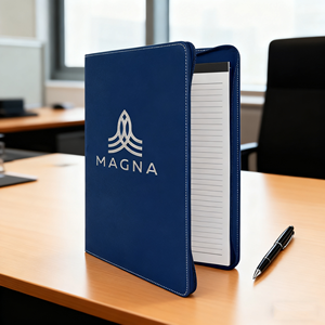 Portafolio de cuero sintético con láser de fábrica OEM con cremallera y Bloc de notas <span class=keywords><strong>A4</strong></span> para profesionales de negocios de grabado personalizado marca corporativa - Product Image 5