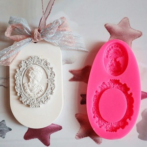 Silicone Mold With Woman Head And Frame Design For Cake Decoration Chocolate Plaster DIY Craft - Product Image 2
