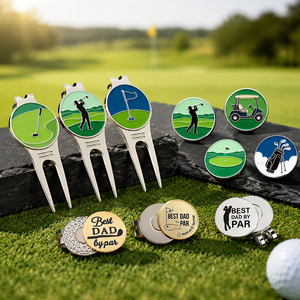 Set di Accessori da Golf Personalizzati con Riparatore Divot, Marcatore Magnetico e Clip per Cappello - Souvenir per Tornei e Festa del Papà - Product Image 1