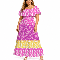 Nouvelle Collection Été 2026 – Robe Décontractée Imprimée Tie-Dye pour Femme, Style Polynésien Samoan, Col Rond, Prix Bas, Service OEM