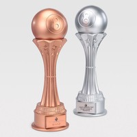 Trophée de billard noir surdimensionné personnalisé en résine plaqué or, commémoratif créatif pour championnat de snooker, personnalisation sur mesure