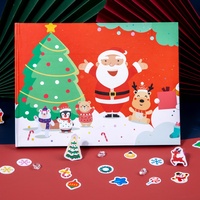 Cadeaux de Noël pour bébés : Livre éducatif interactif et silencieux avec autocollants en gel réutilisables, jouet portable pour la maternelle, pour les tout-petits